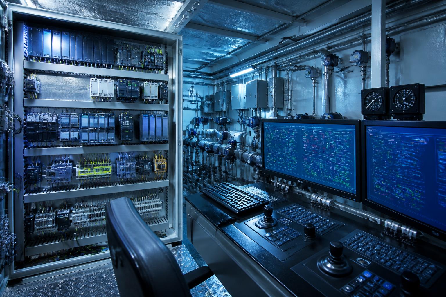 Marine automation PLC and HMI control panel